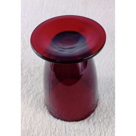 Vintage Anchor Hocking Royal Rubby Red Glass Footed Tumbler Iced Tea MCM 5.5" - Picture 8 of 12
